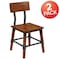 Flash Furniture Rustic Antique Walnut Industrial Wood Dining Chair, PK2 2-XU-DG-W0236-GG - alternate 6